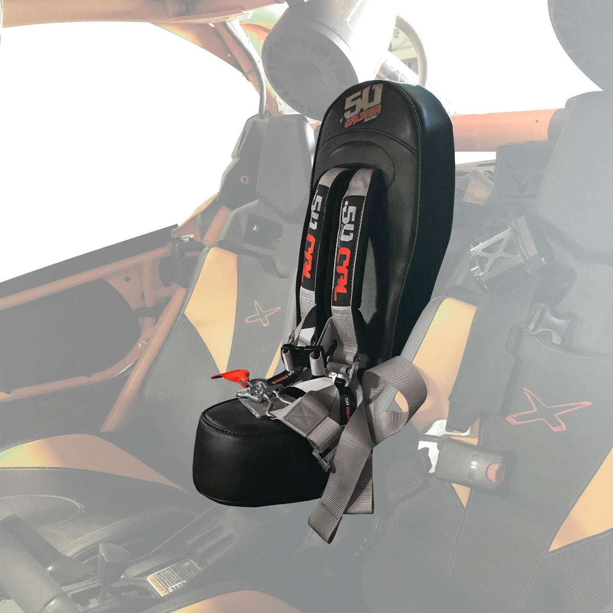 Ghost Gray | Can-Am X3 Bump Seat with Racing Latch Style Harness  - Silver Straps