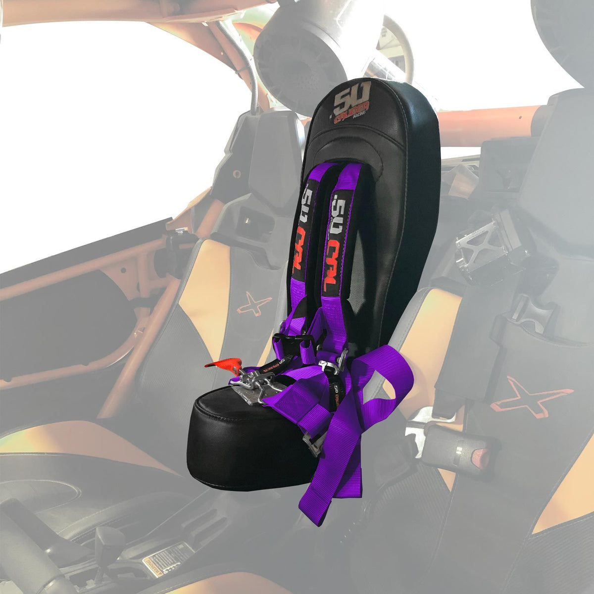 Purple | Can-Am X3 Bump Seat with Racing Latch Style Harness - Purple Straps