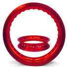 Red | Set of 2 Pit Bike Rims 10 Inch 28 Hole with Spokes - Red Anodized