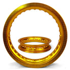 Gold | Set of 2 Pit Bike Rims 10 Inch 28 Hole with Spokes - Gold  Anodized