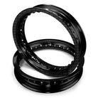 Black | Pit Bike Wheel Build Kit - 10" Rear, 12" Front with Spokes - Black Anodized	