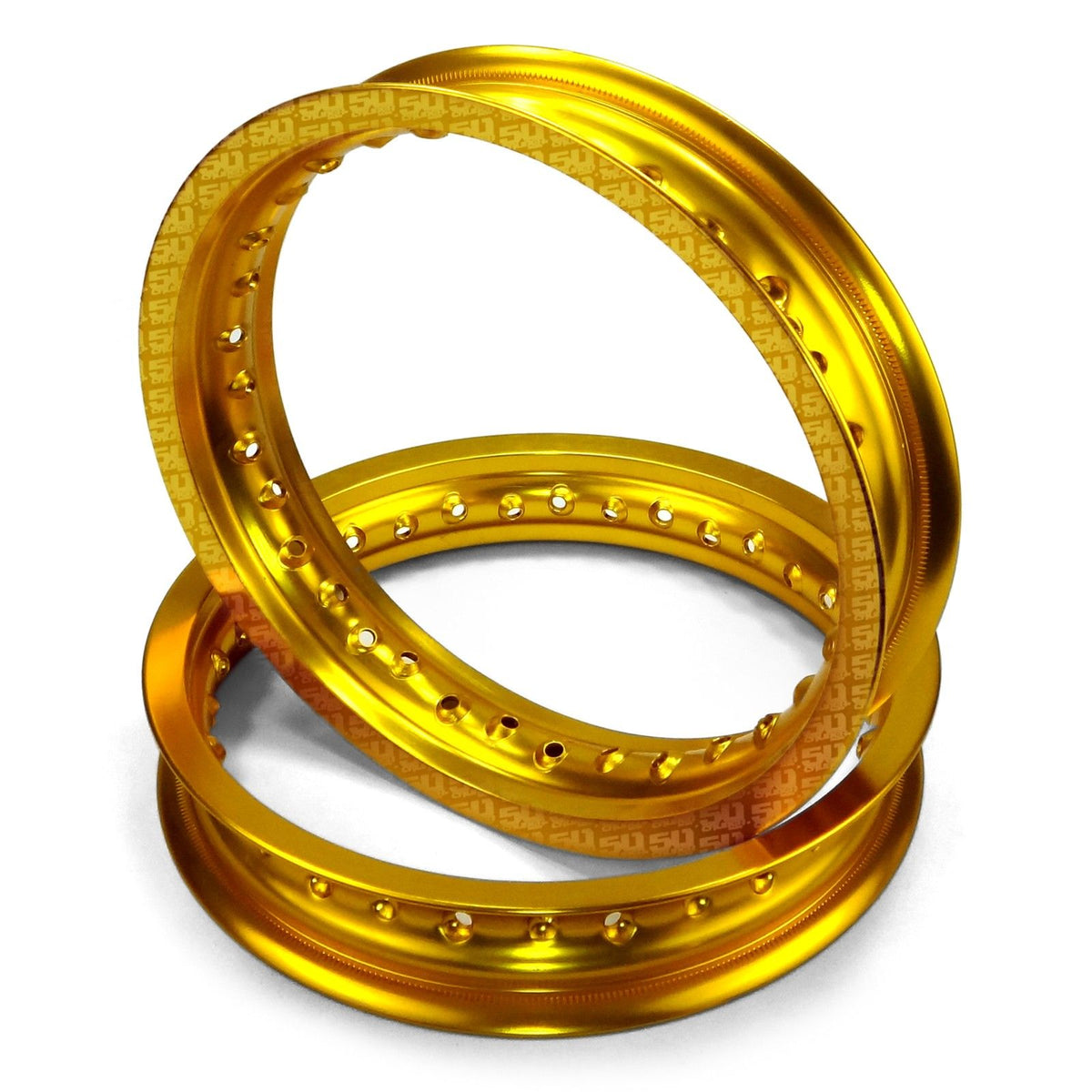 Gold | Pit Bike Wheel Build Kit - 10" Rear, 12" Front with Spokes - Gold Anodized