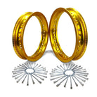 Gold | Pit Bike Wheel Build Kit - 10" Rear, 12" Front with Spokes - Gold Anodized