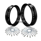 Black | Pit Bike Wheel Build Kit - 10" Rear, 12" Front with Spokes - Black Anodized