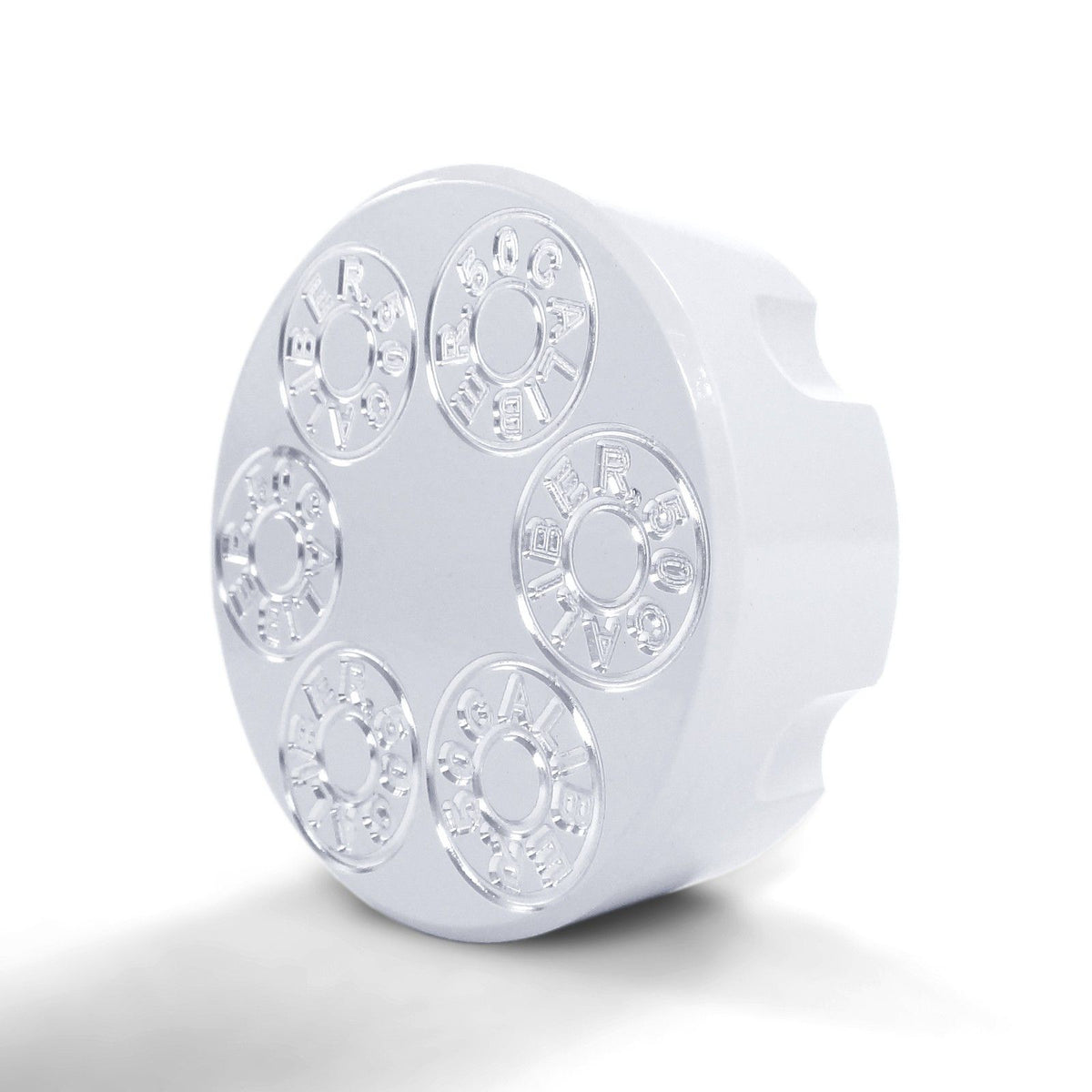 White | CNC Machined 50 Caliber Racing Six Shooter Gas Cap - Polaris UTV and ATV models WHITE LIGHTNING