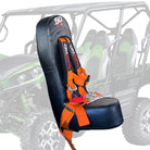 Blaze Orange | 50 Caliber Racing Rear Bump Seat with 2" Safety Harness for Kawasaki Teryx 4 Seater - Orange Harness