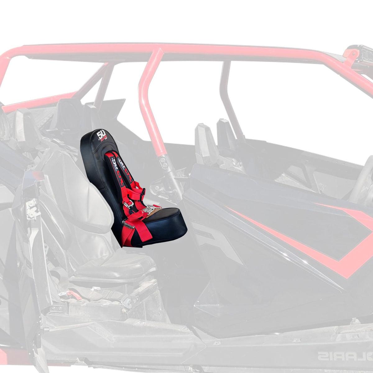 Rage Red | RZR PRO XP 4 Rear Bump Seat & RED 4 Point Safety Harness
