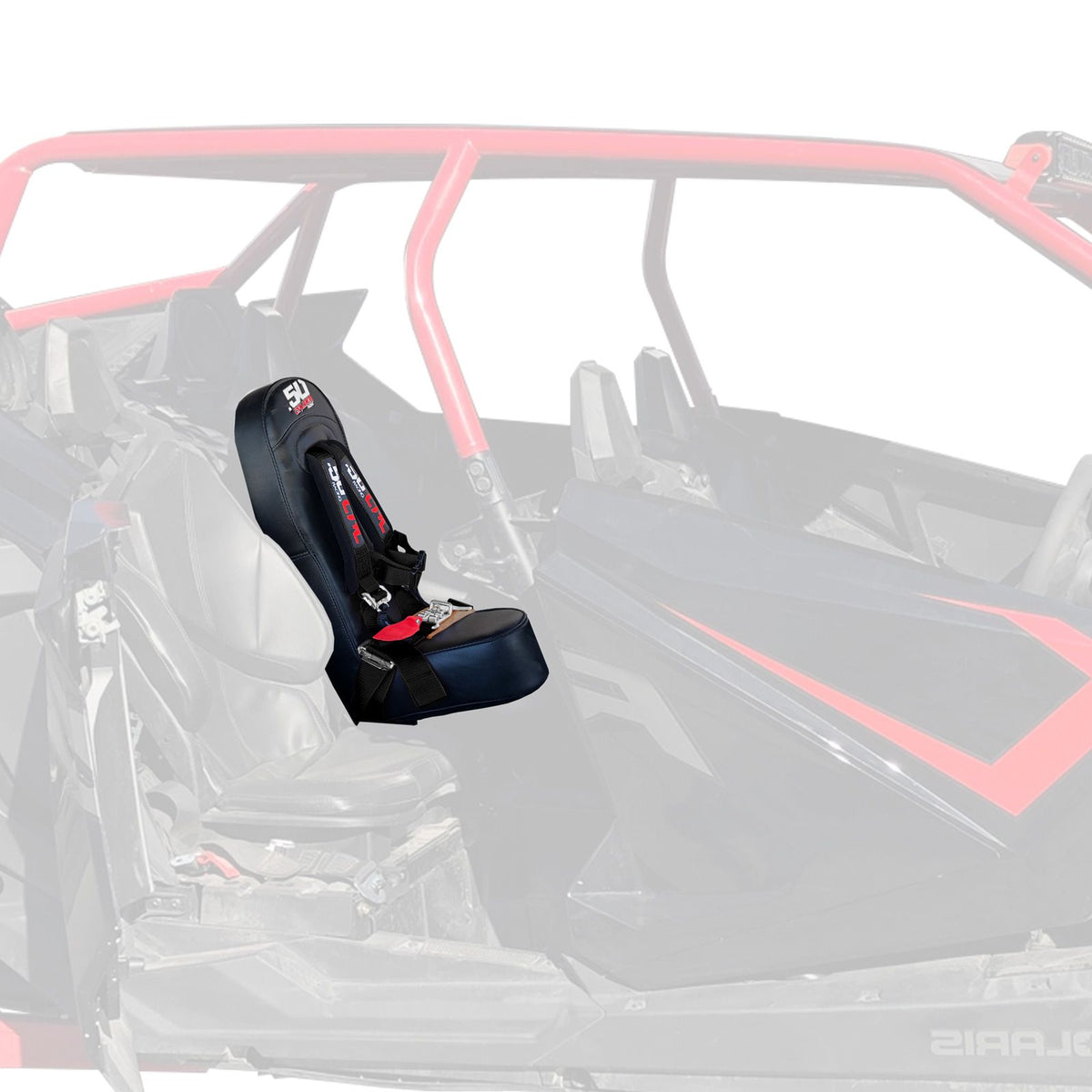 Stealth Black | RZR PRO XP 4 Rear Bump Seat & BLACK 4 Point Safety Harness