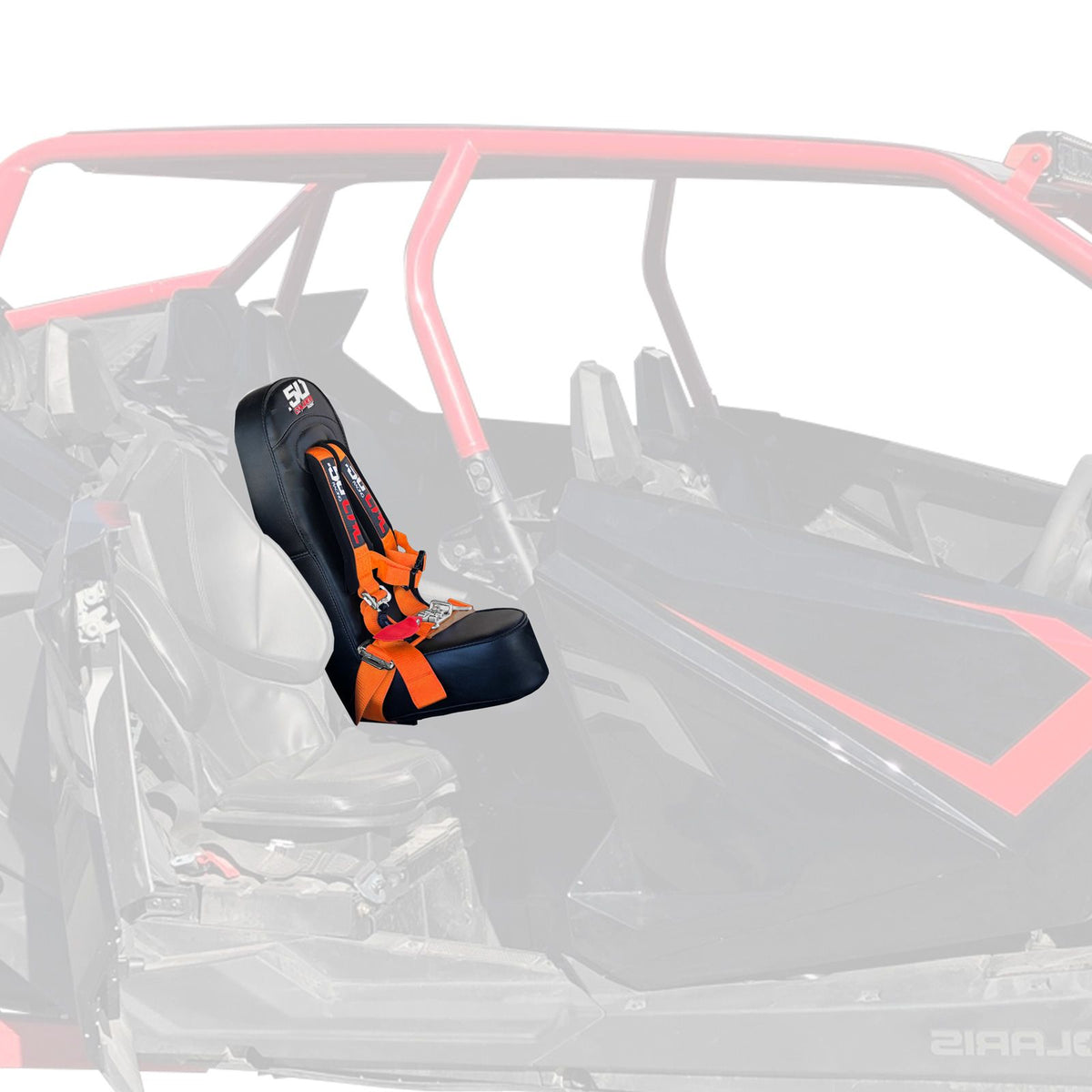 Blaze Orange | RZR PRO XP 4 Rear Bump Seat & ORANGE 4 Point Safety Harness