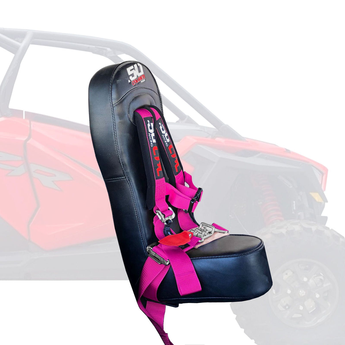 Rogue Pink | RZR PRO XP Bump Seat with Racing Latch Style Harness - Pink Straps