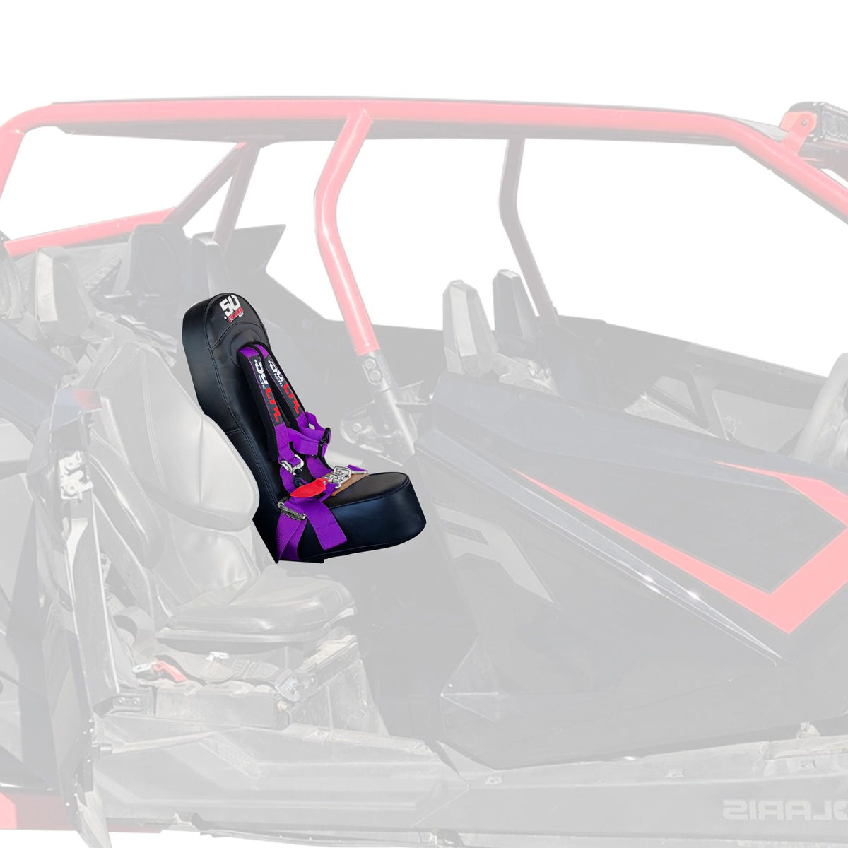 Purple | RZR PRO XP 4 Rear Bump Seat & PURPLE 4 Point Safety Harness