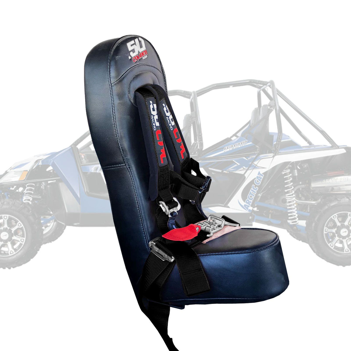 Stealth Black | Wildcat Bump Seat with Racing Latch Style Harness - Black Straps