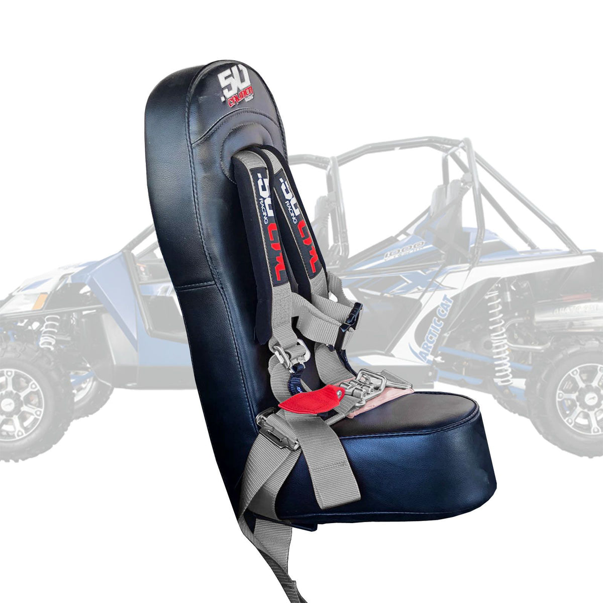 Ghost Gray | Wildcat Bump Seat with Racing Latch Style Harness - Silver Straps