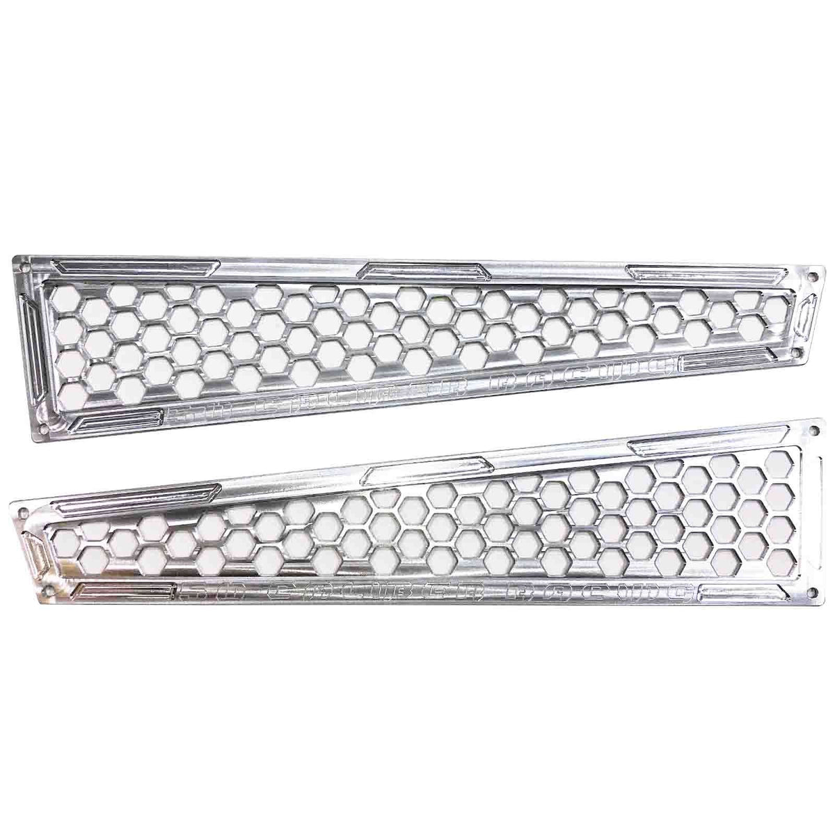 Raw Silver | Black Powdercoat - Billet Air Intake Grille Bezels for RZR XP 1000 2014-2023