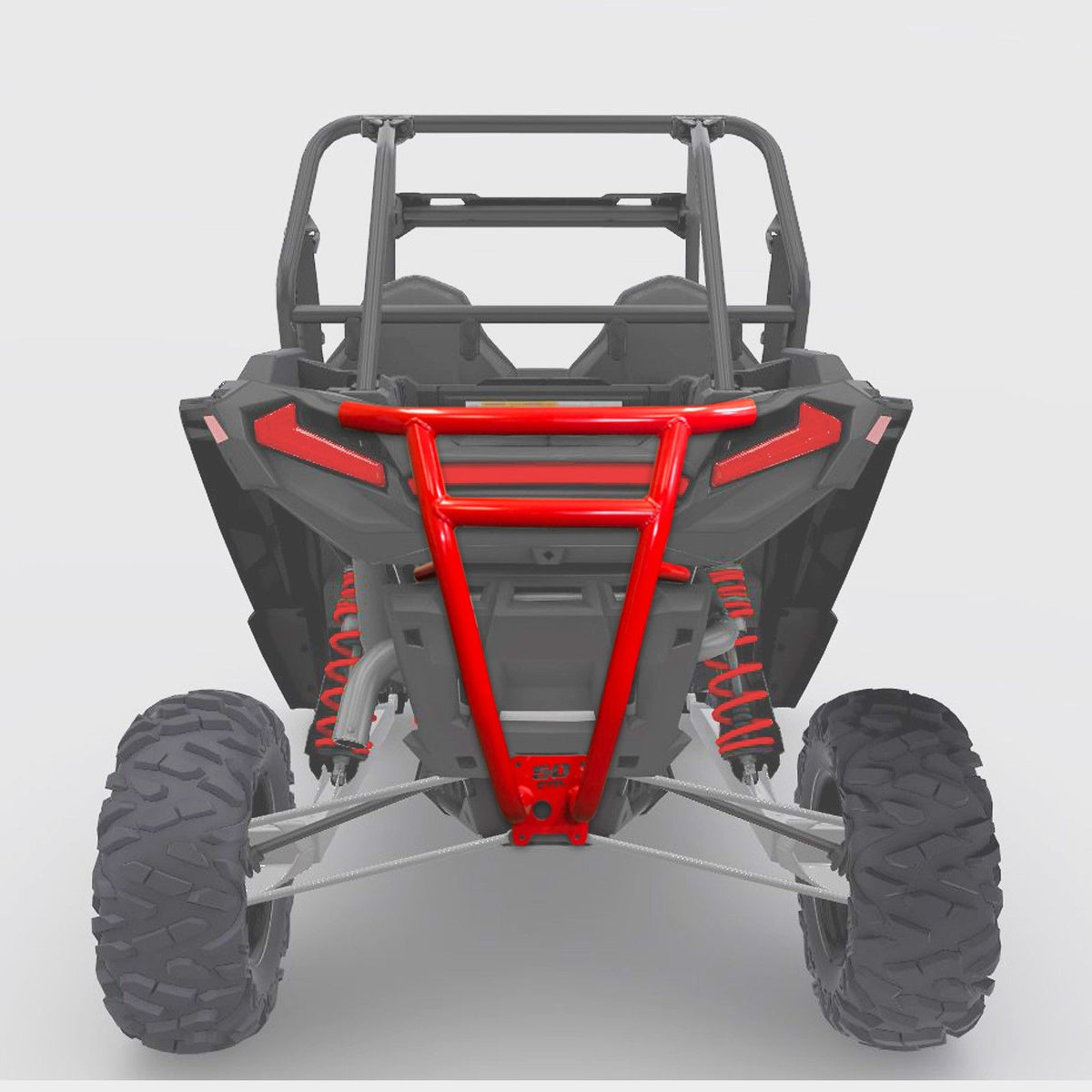 Polaris RZR Turbo S Tubular Rear Bumper 2018-2021 | 2018+ Turbo S Pro Race Rear Bumper Red Powdercoat Finish