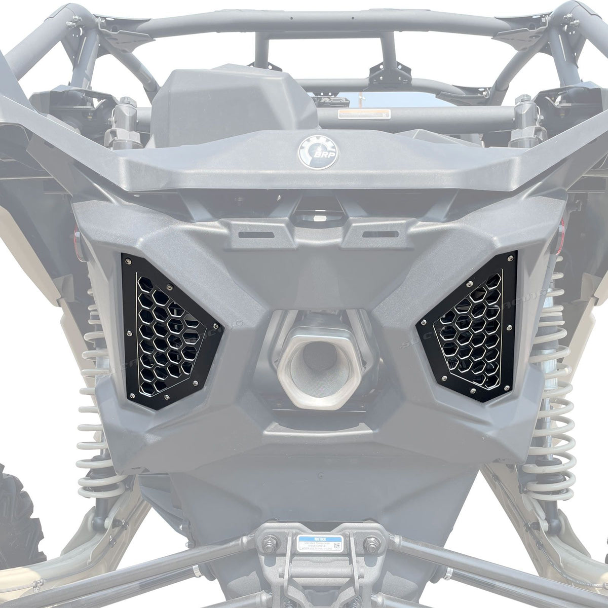 Black | Rear Billet Grille Bezels CAN AM X3 - Black Powdercoat