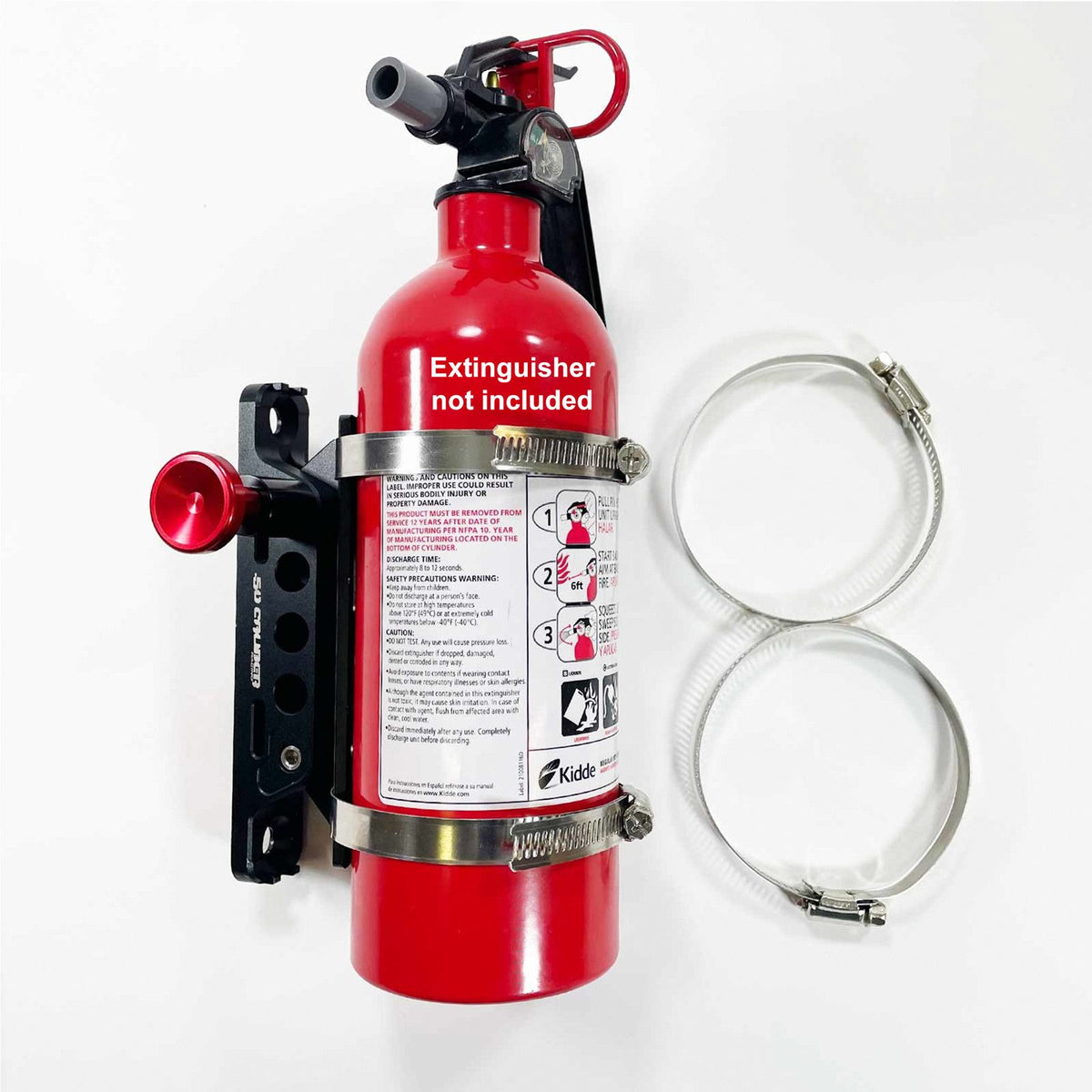 Quick Release Fire Extinguisher Mount | Quick Release Fire Extinguisher Mount with stainless latch pins will not corrode or sieze