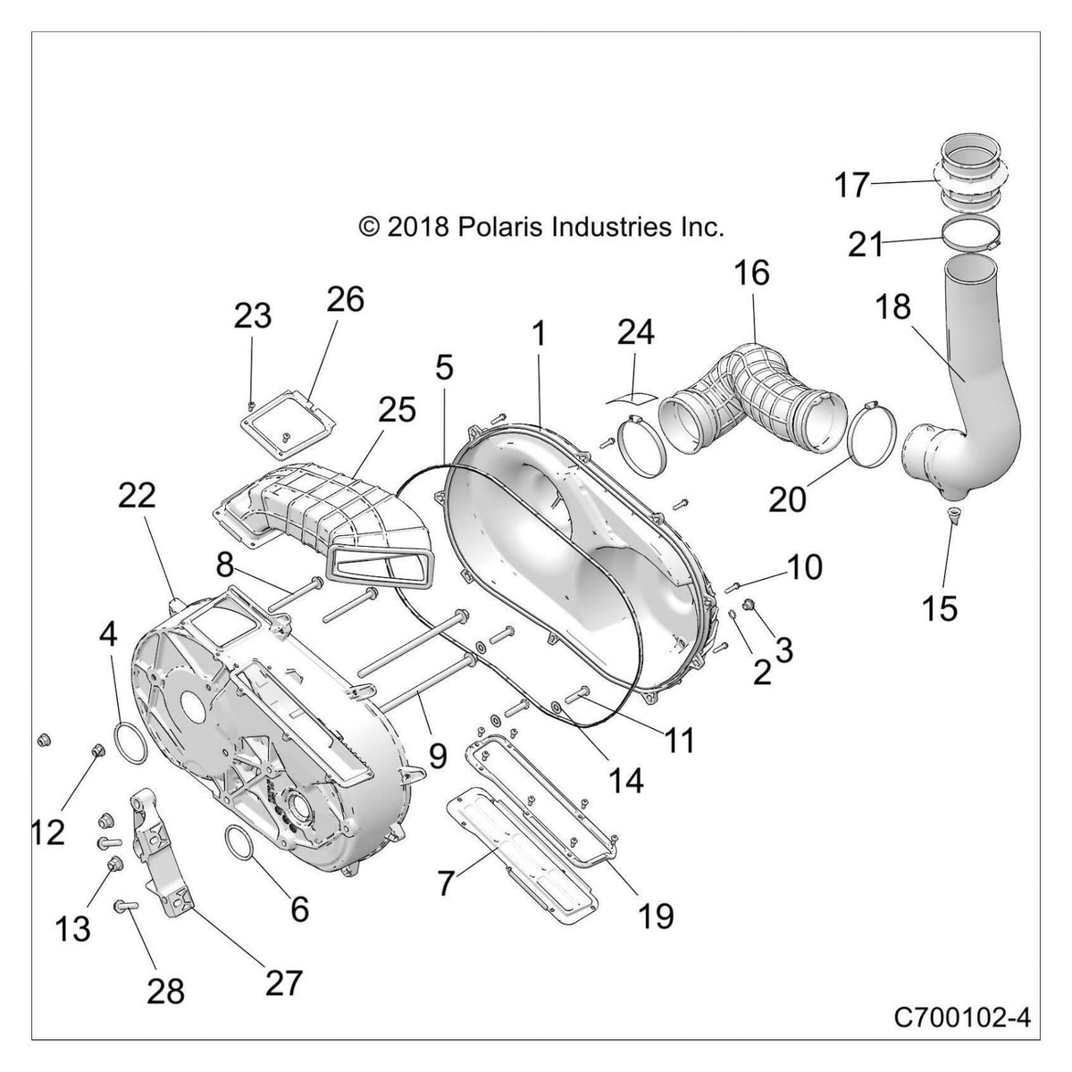 OEM Polaris Outer Clutch Cover 2637068 RZR XPT Turbo S RS1 | OEM Outer Clutch Cover 2637068 Polaris RZR XPT Turbo S RS1
