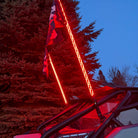 PAIR of Spiral LED Lighted Whips with Bluetooth Control | PAIR of Bluetooth Spiral LED Lighted Whips - Bright Red setting
