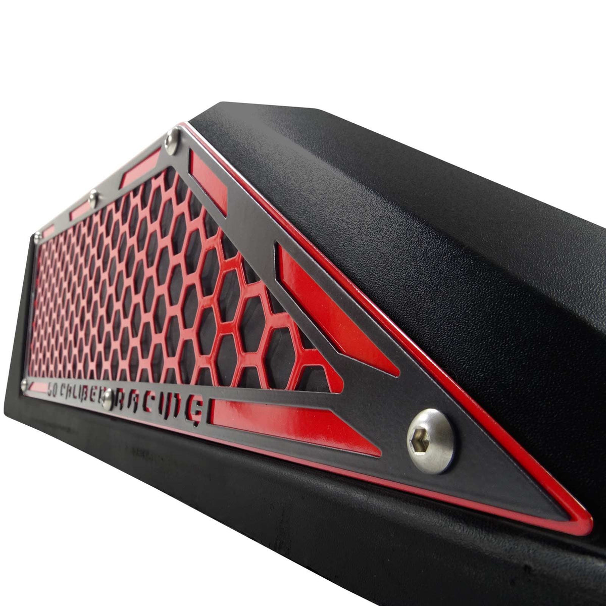 Red / Black | Laser Cut Air Intake Grille Bezels for RZR XP Turbo Red Black Two Tone Powdercoat