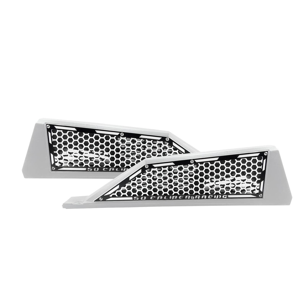 White / Black | Laser Cut Air Intake Grille Bezels for RZR XP Turbo White/Black Two Tone Powdercoat