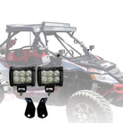 | 3" LED Pod lights with custom A-pillar Mount Brackets for Arctic Cat Textron Wildcat