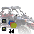  | 2" Multicolor LED Pod lights with custom A-pillar Mount Brackets for Arctic Cat Textron Wildcat