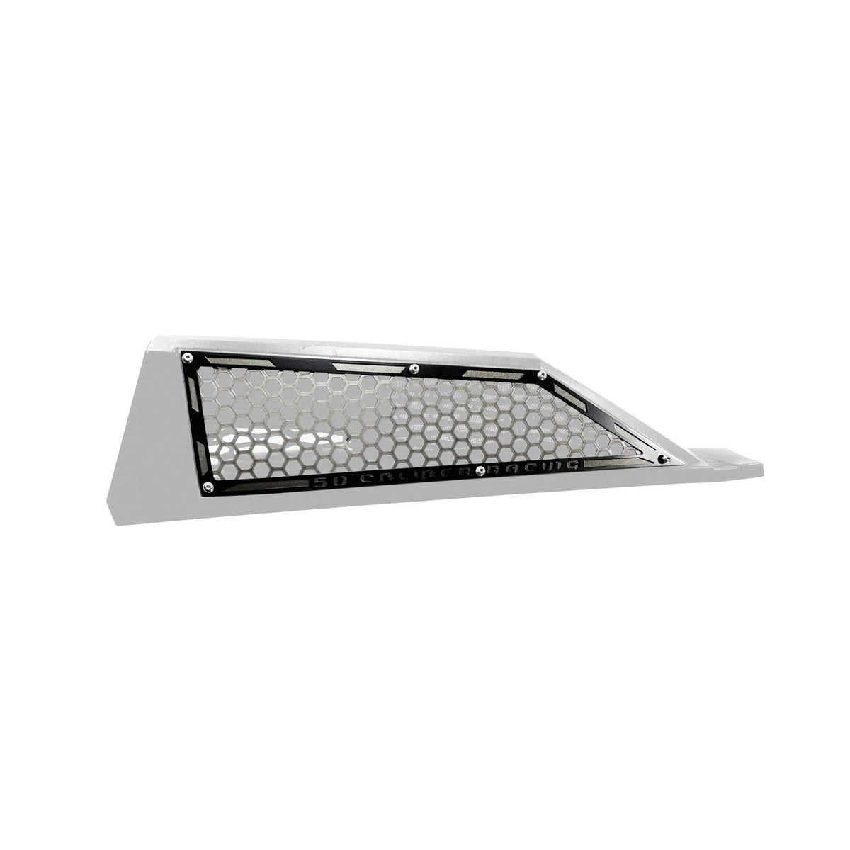 Laser Cut Steel Side Intake Grilles for RZR XP Turbo | Laser Cut Air Intake Grille Bezels for RZR XP Turbo Raw Clear/Black Two Tone Powdercoat