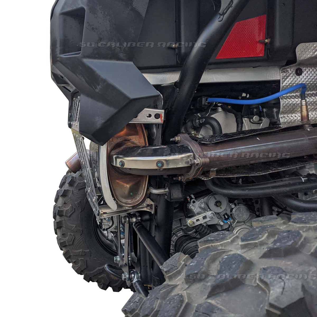 Turbo R Heat Shield Exhaust Cover | RZR Turbo R Vented Exhaust Cover - Increases departure angle over stock plastic piece