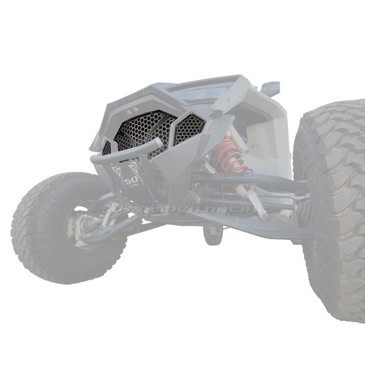 Raw Clear / Black | 3 Piece Laser Cut Steel Grille RZR PRO R & Turbo R Clear Powdercoat over Raw