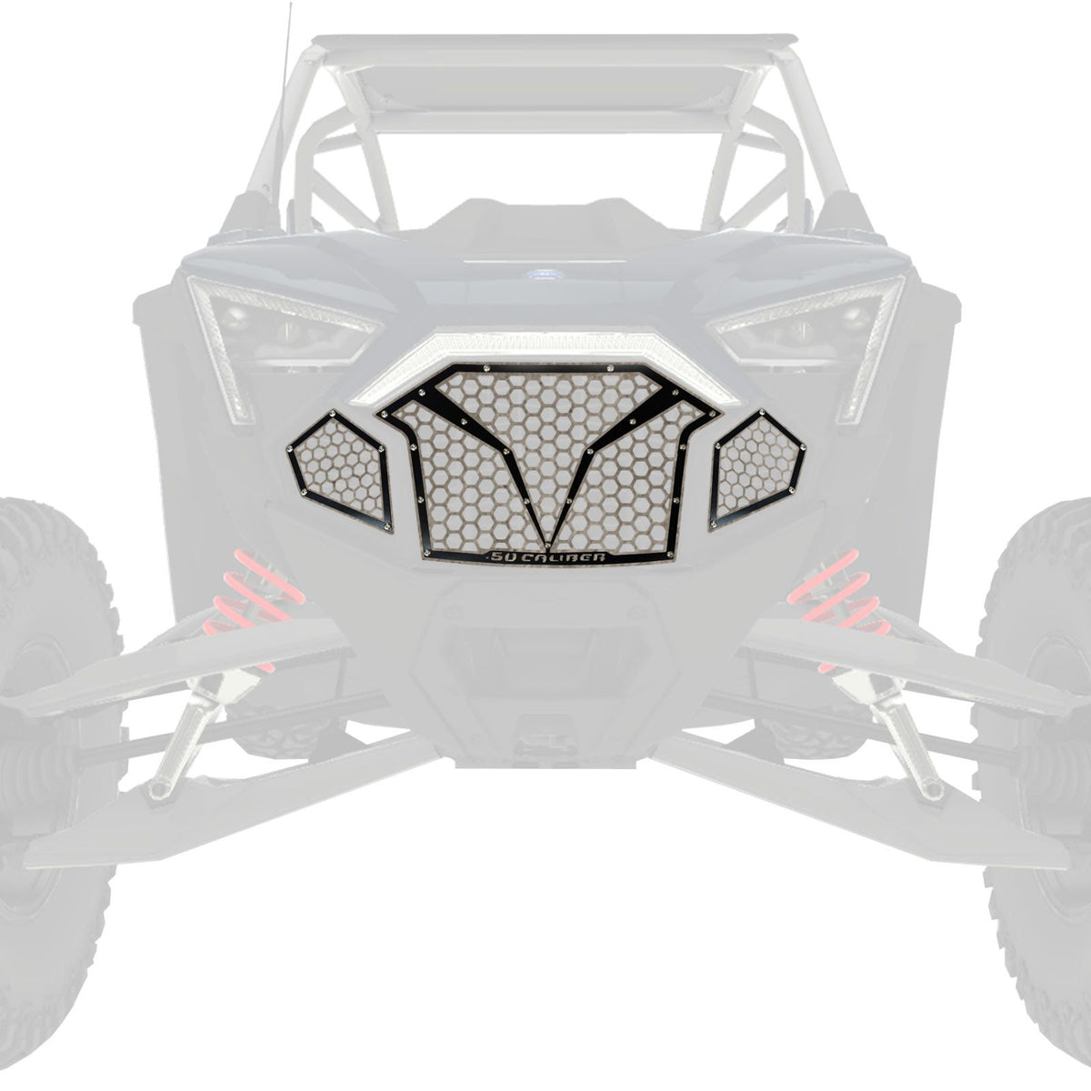 Raw Clear / Black | 3 Piece Laser Cut Steel Grille RZR PRO R & Turbo R Clear Powdercoat over Raw