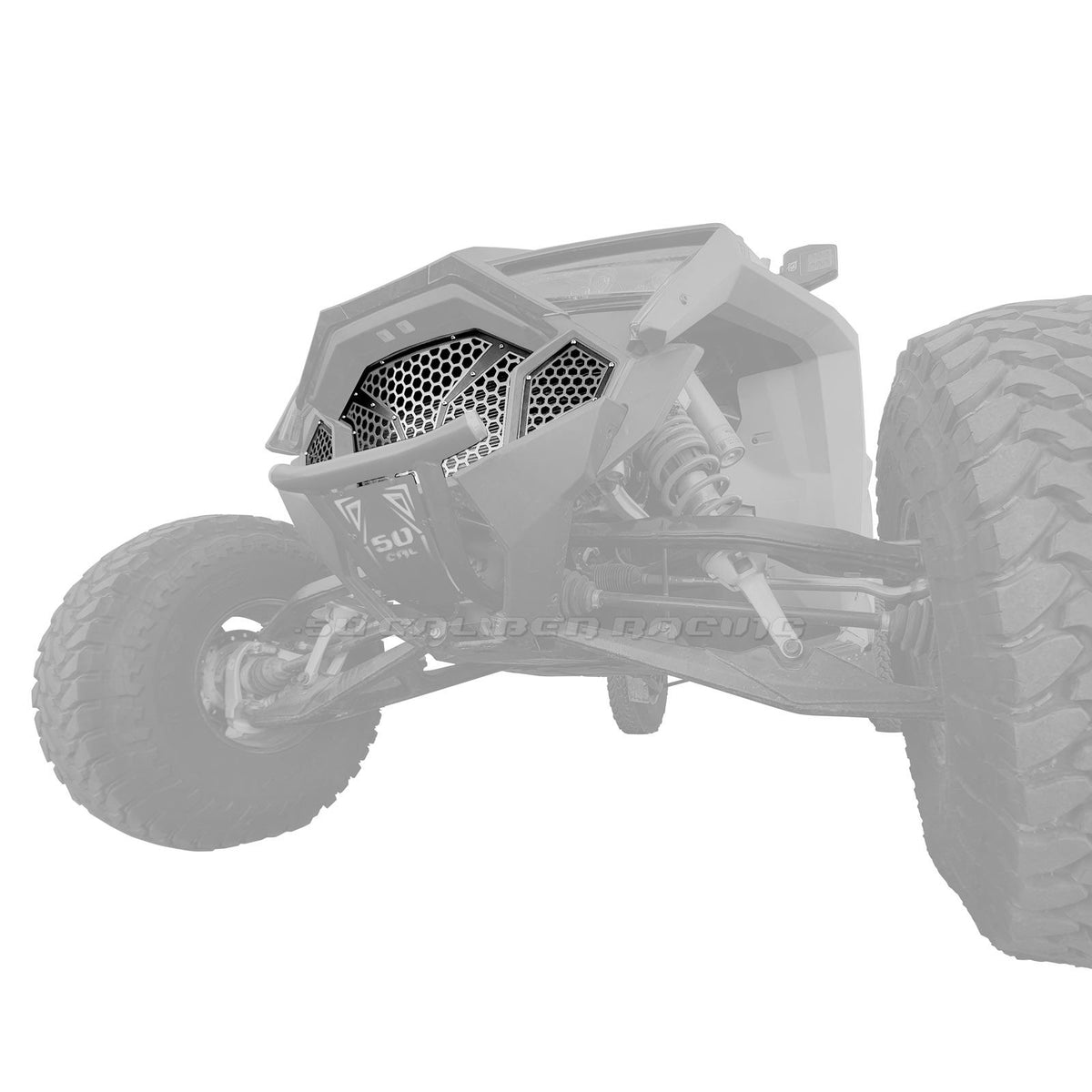White / Black | 3 Piece Laser Cut Steel Grille RZR PRO R & Turbo R White Powdercoat