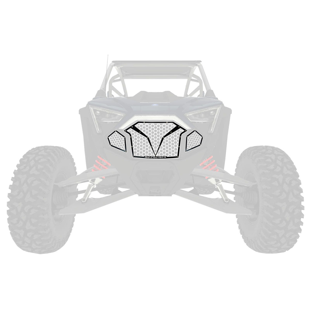 White / Black | 3 Piece Laser Cut Steel Grille RZR PRO R & Turbo R White Powdercoat