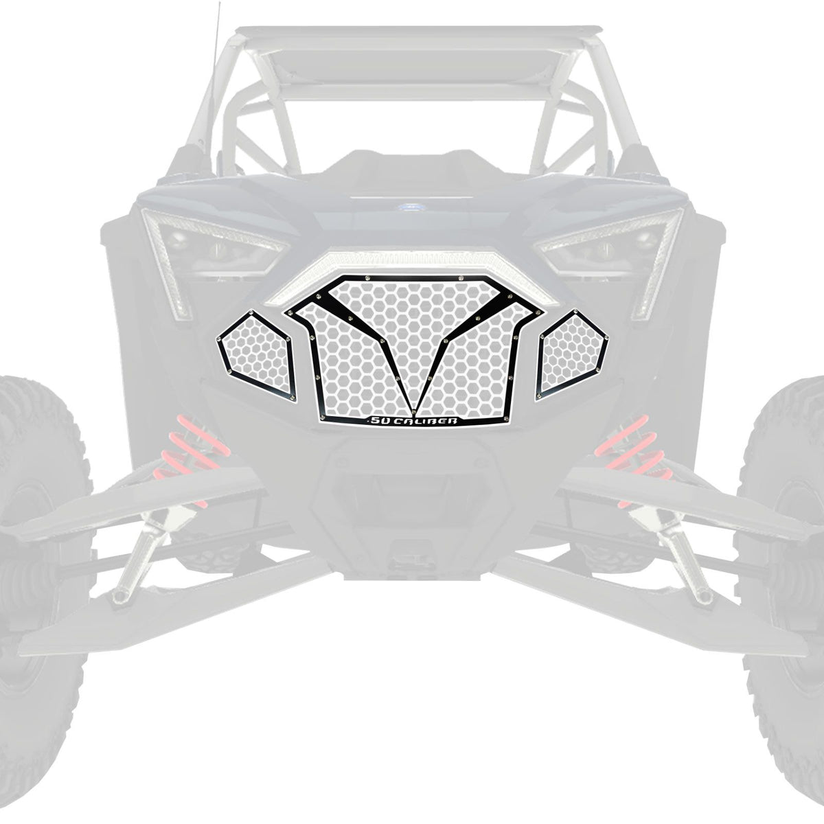 White / Black | 3 Piece Laser Cut Steel Grille RZR PRO R & Turbo R White Powdercoat