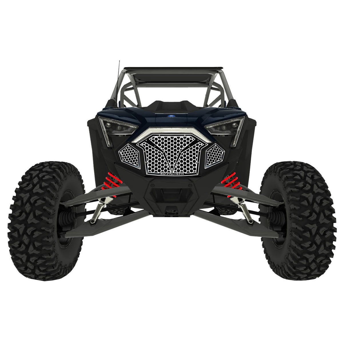 White / Black | 3 Piece Laser Cut Steel Grille RZR PRO R & Turbo R White Powdercoat