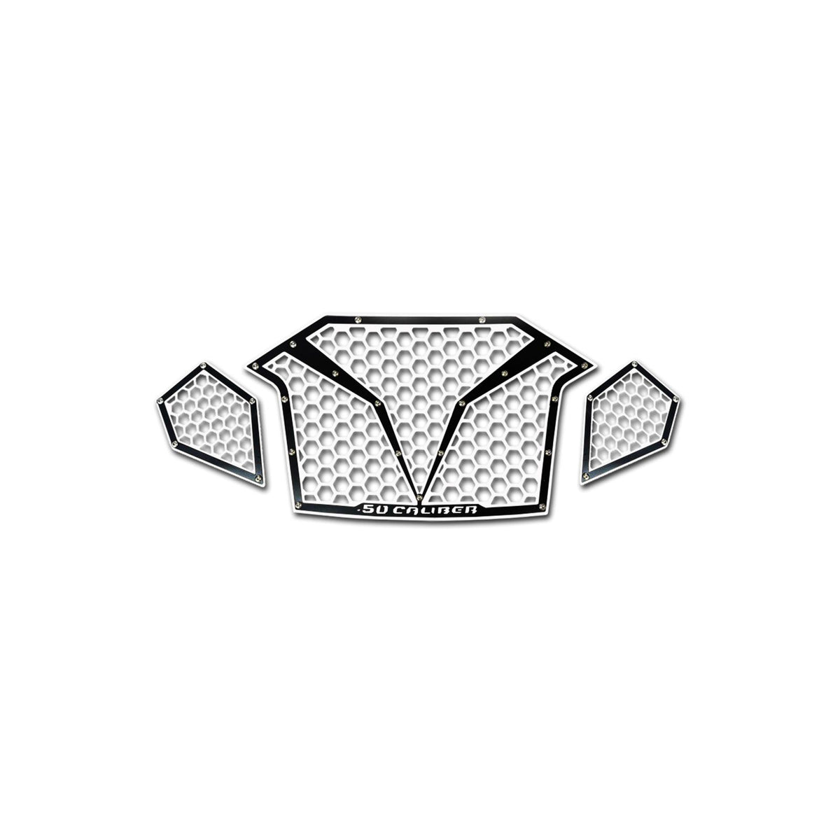 White / Black | 3 Piece Laser Cut Steel Grille RZR PRO R & Turbo R White Powdercoat