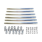 Raw Silver | x3 radius rods raw silver kit — 1.25" billet with 5/8" chromoly heim joints, jam nuts and spacers