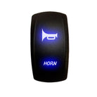 Blue | "Horn"  Momentary/Off Rocker Switch Laser Etched Design Waterproof with RED LED Illumination