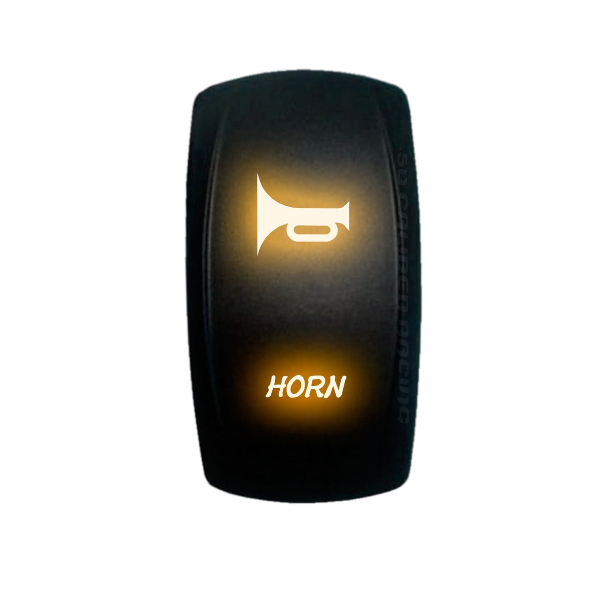 Orange | "Horn"  Momentary/Off Rocker Switch Laser Etched Design Waterproof with Green LED Illumination