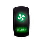 Green | "Blower" On/Off Rocker Switch Laser Etched Design Waterproof with ORANGE LED Illumination