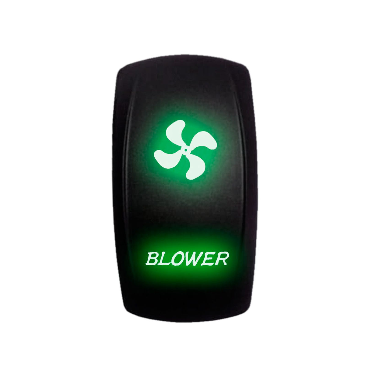 Green | "Blower" On/Off Rocker Switch Laser Etched Design Waterproof with ORANGE LED Illumination