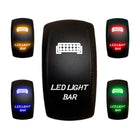 LED Light Bar - 12V On/Off Rocker Switch Marine Grade | "LED Light Bar" On/Off Rocker Switch with Red