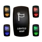 Lighted Whip - 12V On/Off Rocker Switch Marine Grade | "Lighted Whip" On/Off Rocker Switch with Red
