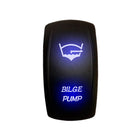 Blue | "Bilge Pump" On/Off Rocker Switch Laser Etched Design Waterproof with Orange LED Illumination