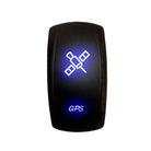 Blue | "GPS" On/Off Rocker Switch Laser Etched Design Waterproof with RED LED Illumination
