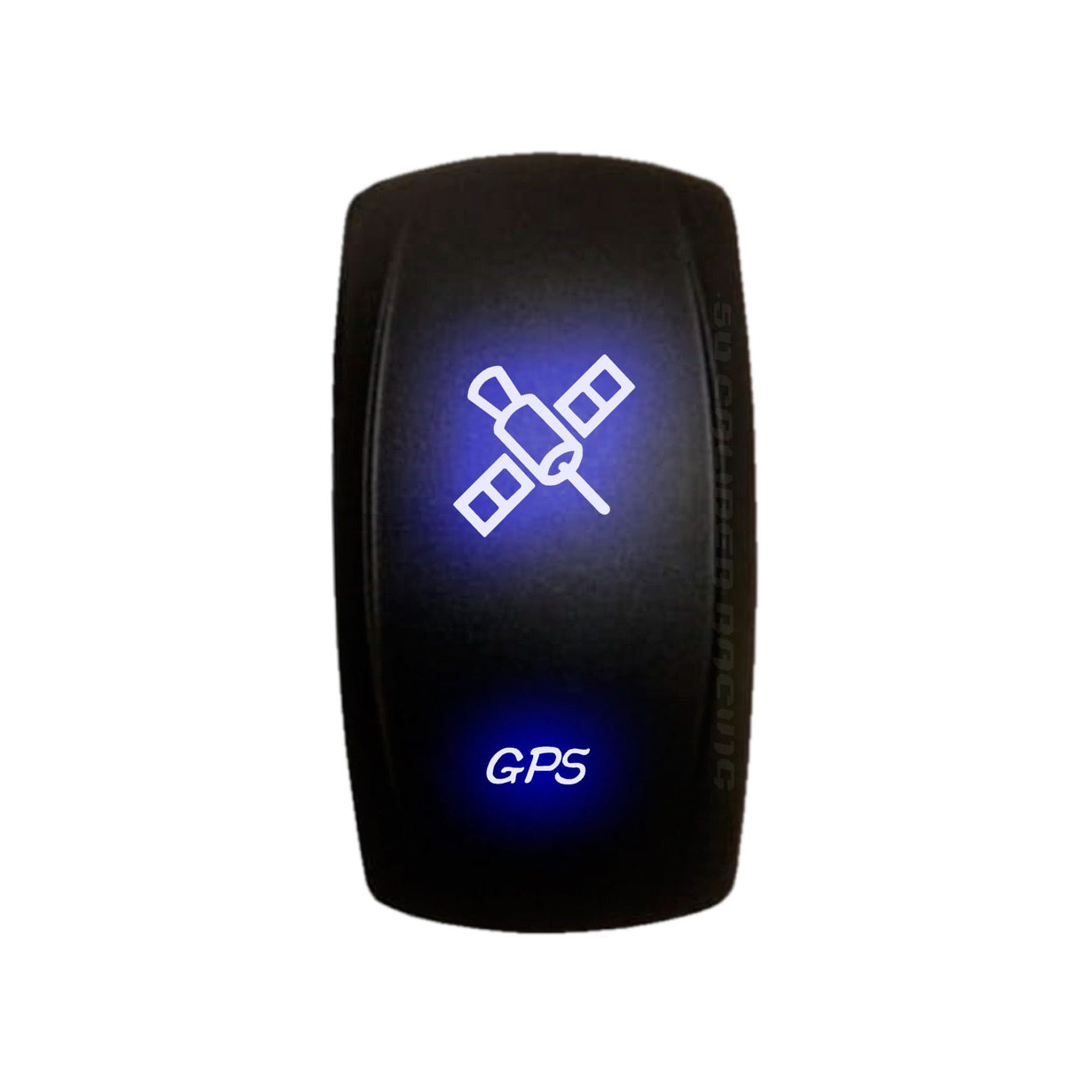 Blue | "GPS" On/Off Rocker Switch Laser Etched Design Waterproof with RED LED Illumination