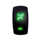 Green | "GPS" On/Off Rocker Switch Laser Etched Design Waterproof with Orange LED Illumination