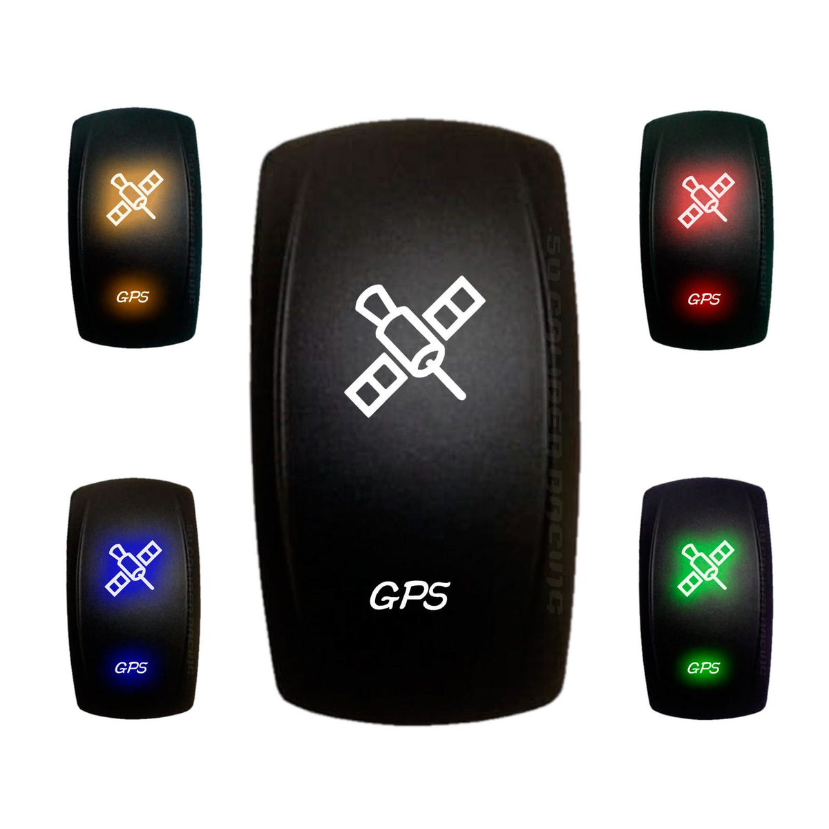 GPS - 12V On/Off Rocker Switch Marine Grade | "GPS" On/Off Rocker Switch with Red