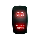 Red | "Reverse Lights" On/Off Rocker Switch Laser Etched Design Waterproof with Blue LED Illumination