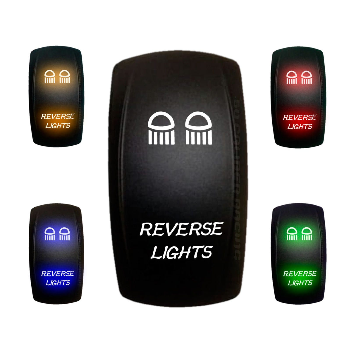 Reverse Lights - 12V On/Off Rocker Switch Marine Grade | "Reverse Lights" On/Off Rocker Switch with Red